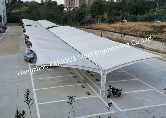 Porcelana Refugio voladizo del aparcamiento de la sola de la cuesta del tejado estructura de acero al aire libre de la membrana proveedor