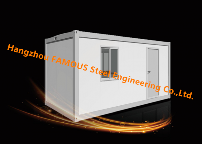 Casa prefabricada modular moderna del envase del marco de acero para la oficina del sitio y el alojamiento temporal 0