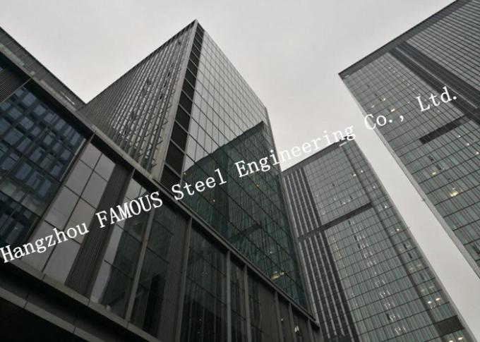 Cortina de cristal esmaltada doble de la fachada de la capa que empareda el edificio de acero del piso multi para la alameda del negocio 0