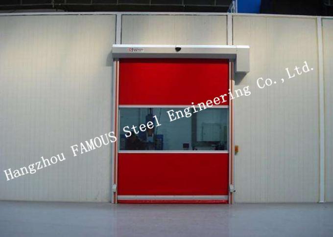 Puertas industriales transparentes verticalmente de apertura del garaje con las puertas flexibles del obturador de la cortina 0
