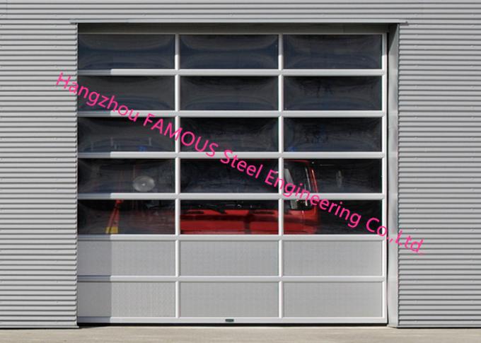 Puerta de arriba a la vista de cristal moderada aislada aluminio motorizada del garaje 1