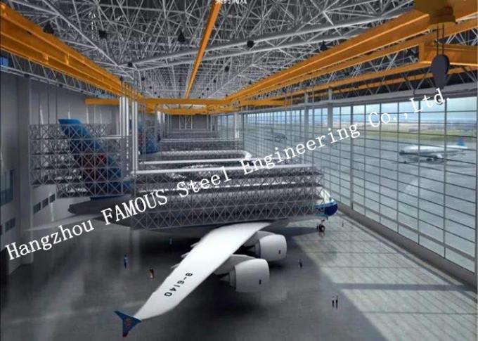 Construcción sísmica de la prueba del diseño de la estructura de acero de los aviones de los edificios prefabricados flexibles del hangar 0