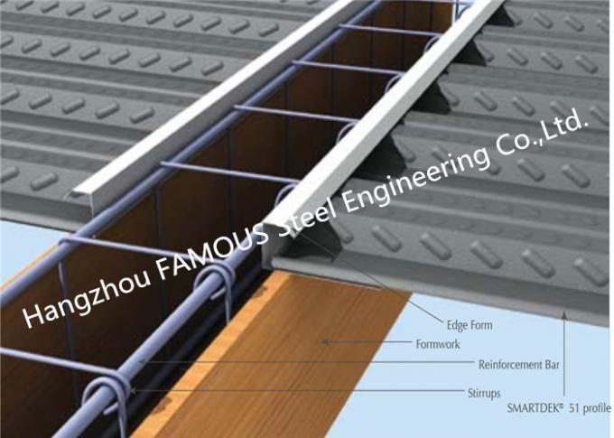 Decking o Comflor en enlace del piso del metal del DEK 80 60 perfil del equivalente de la cubierta de piso de 210 compuestos 0