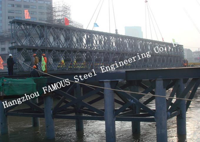 Vida útil larga pre dirigida del cansancio Bailey de la capacidad pesada de acero modular del puente de Q345B 0