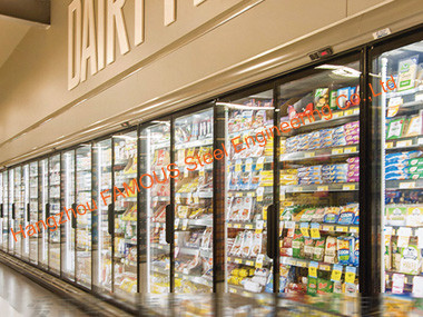 El supermercado Multideck calentó la puerta de cristal para las piezas/congelador de la cámara fría/del refrigerador 4