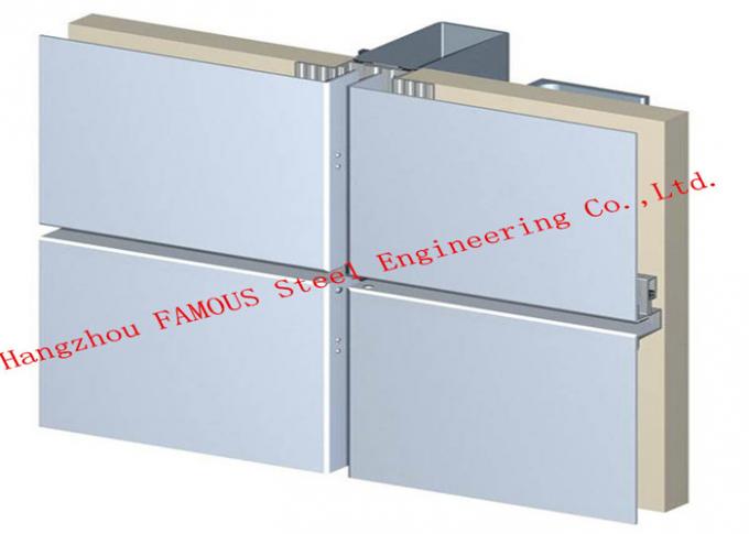 Pared de cortina de cristal del metal de aluminio del panel del estándar británico para la oficina comercial 0