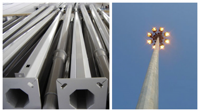 Postes de acero galvanizados de la lámpara de postes del alto palo octagonal 0