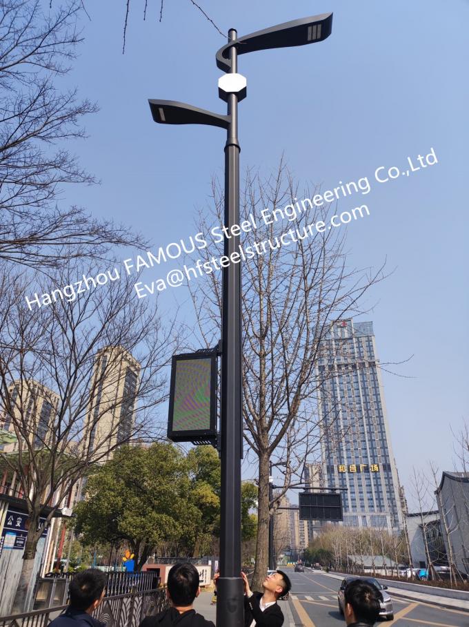 Calle de acero galvanizada integrada poste ligero con la señal de tráfico de la pantalla de la luz del LED 1