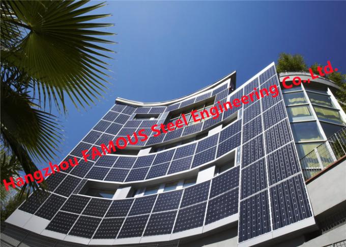 El edificio de cristal accionado solar de la pared de cortina de BIPV integró el sistema de los módulos de Photovoltaics 0