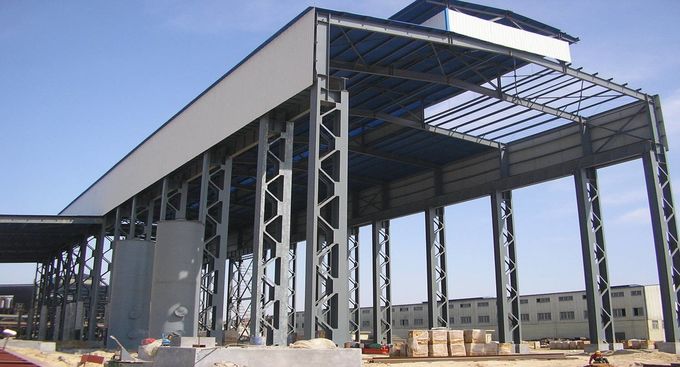 Edificios galvanizados de la vertiente de la fábrica de las fabricaciones del acero estructural para el edificio de la industria 0