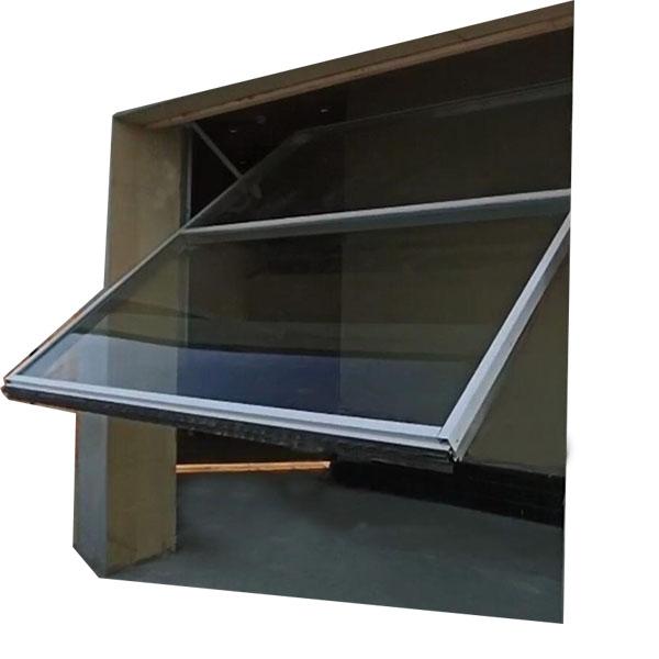 Inclinación del toldo encima del sistema montado el panel de cristal endurecido puerta del contrapeso del garaje 2